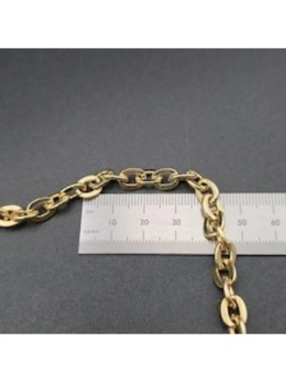 18 Inch Gold Plated Puffed Mariner Anchor Chain Necklace A8287